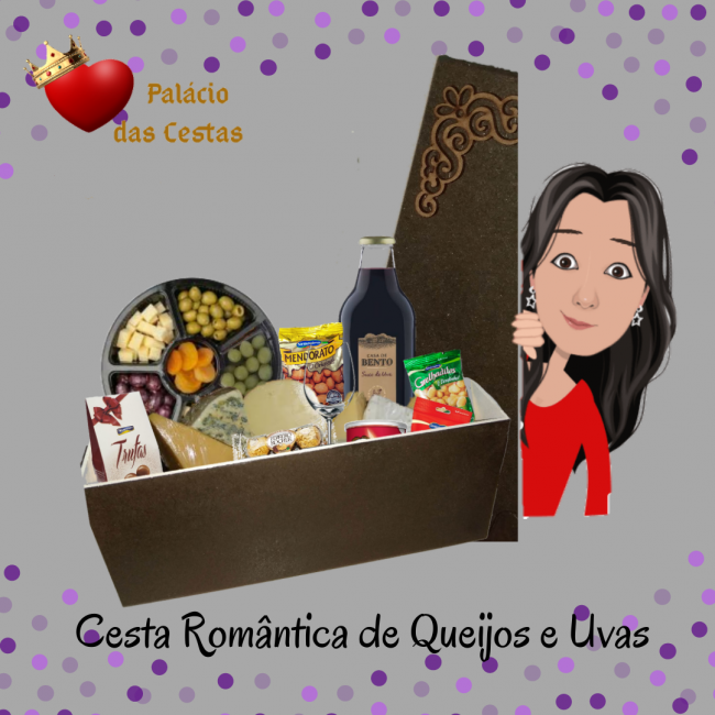 Cesta de Queijos e Uvas